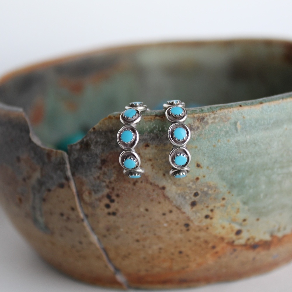 Vintage Turquoise Hoops